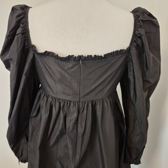 Zara New Romantic Bohemian Black Dress With puff Sleeve - Picture 4 of 9